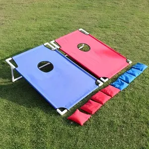 Durable Bean Bag Toss Game Set, 1 Set Portable Foldable Bean Bag Toss Game Set with 6 Bean Bags, Outdoor Party Game Supplies for Camping & Yard Entertainment