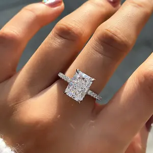 Maxine Elegant 3.5ct Radiant Cut  Engagement Ring,5A Cubic Zirconia Women's Ring Jewelry,Promise Ring for Daily,Travel,Proposal,Wedding,Birthday,Anniversary, Engagement Rings