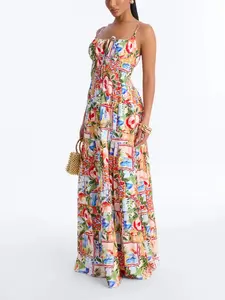 Portofino Smocked Maxi Dress - Multi Color