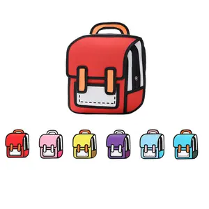 Kawaii Backpack Cute Cartoon 3D Jumping 2D Drawing Manga Paper Anime Schoolbag School Supplies Fun Backpack Girls Boys