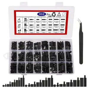 432 count M2.5 M3 M4 Male Female Nylon Hex Standoff Screw Nut Threaded Pillar PCB Motherboard Assortment Kit