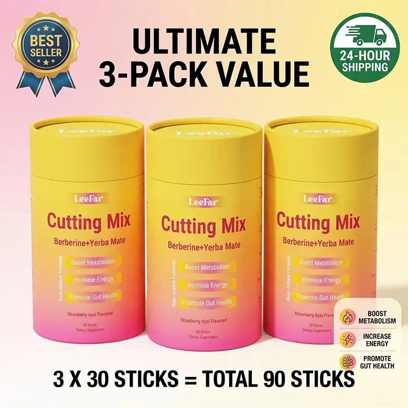 3 Botte LeeFar Cutting Drink Mix – | JS Strawberry Açaí Flavor – | (30 Servings)