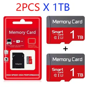 2-PCS × 1TB Flash memory card - Storage card, suitable for tablet computers, smart phones, speakers, cameras and car storage. MicroSD TF/SD card, mobile Micro TF SD card