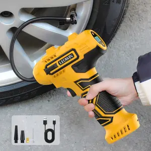 LEOWIN Tire Inflator Portable Air Compressor With Auto-Shutoff Handheld Air Pump 150 PSI Cordless Car Tires Pump Digital Pressure Gauge LED Light For Cars Motorcycles Bikes Ball Compact Rechargeable Easy-to-Use Design Car Accessories