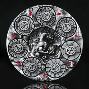 Dragonforge All-in-One Metal Dice Spinner 7-in-1 DND Dice Wheel with 3D Dragon Relief & 7 Independently Spinning Dice Wheels for RPGs & Tabletop Games
