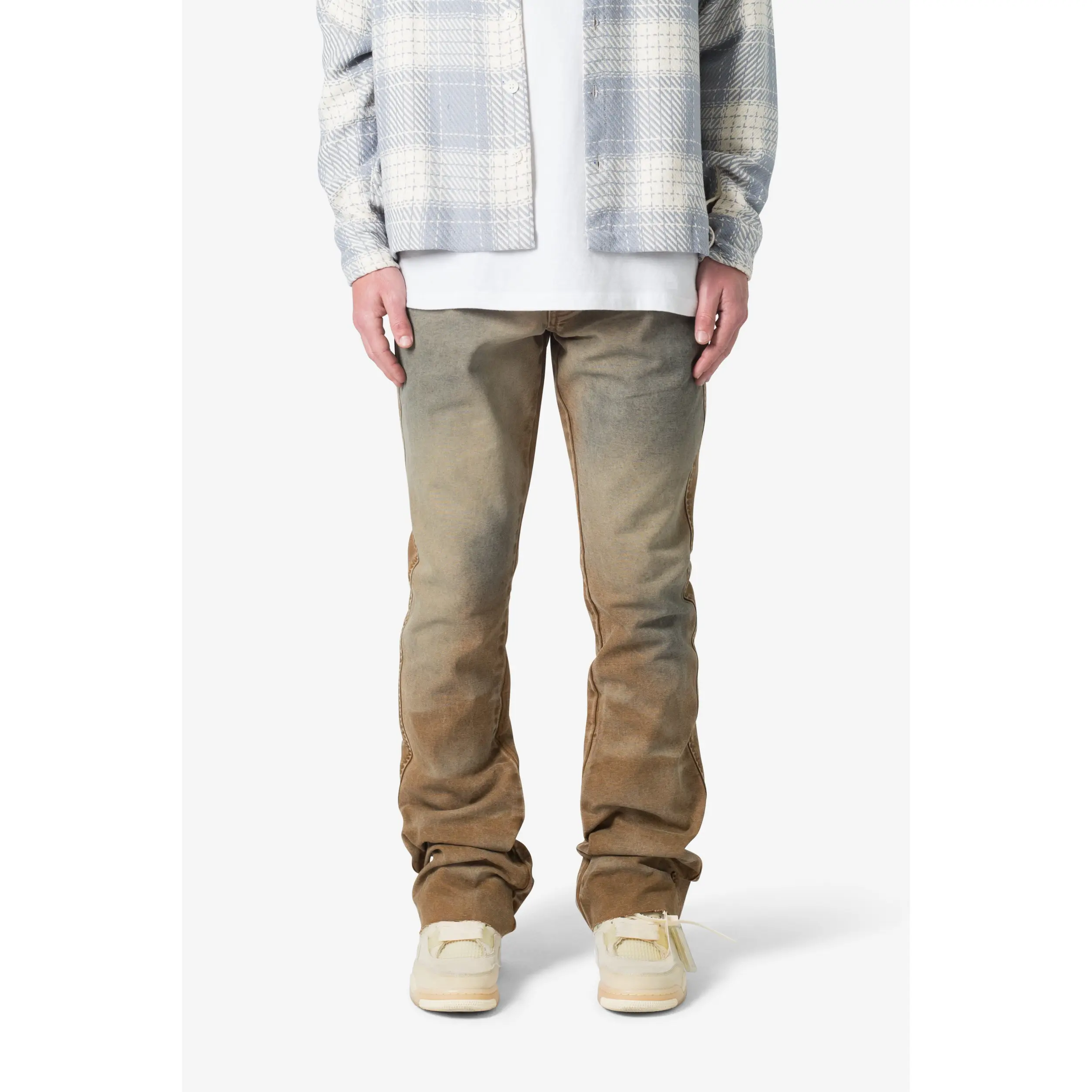 mnml B643 Flare Burnt Denim - Black/Brown