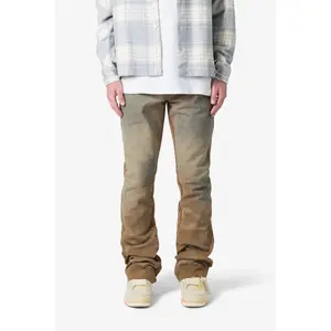 mnml B643 Flare Burnt Denim - Black/Brown