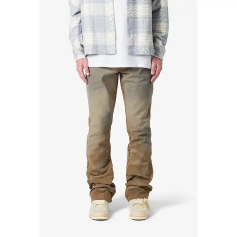 mnml B643 Flare Burnt Denim - Black/Brown