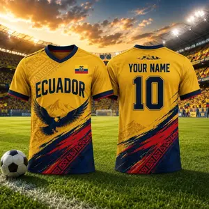 Ecuador Soccer Jersey Personalized, Custom Name Number Football Shirt, Ecuador Fan Gift, National Team Supporter Tee