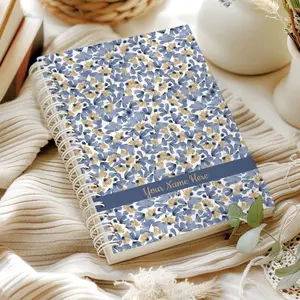Floral Journal, Custom Name Hardcover Notebook, Spring Bullet Journal