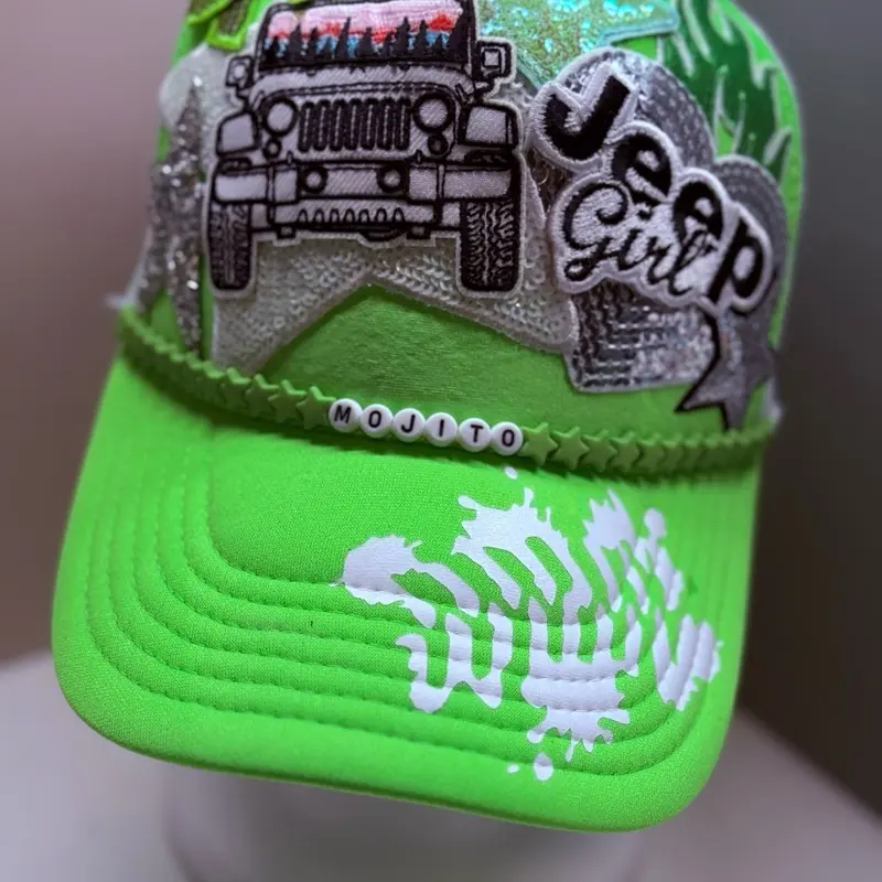 Neon Green Jeep Trucker Hat