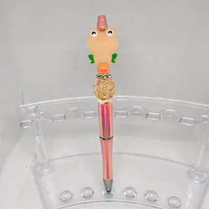 Luminous Glow in the Dark Frog Bling and Beaded Pen - Black Ink ideal gift