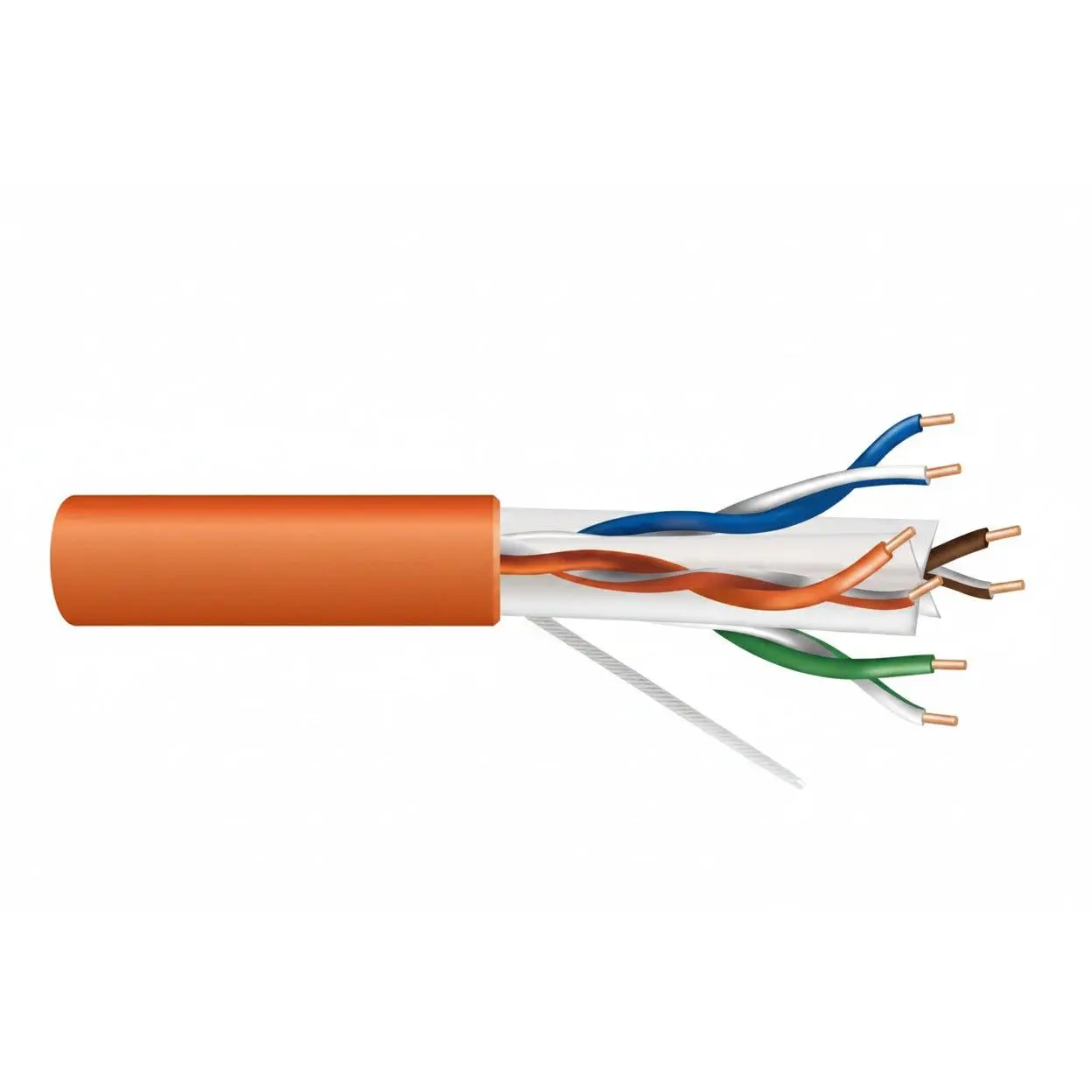 51021103 23/4-Pair Cat 6 Plus Unshielded (U/UTP) Networking Cable, Plenum, CMP, FT6, 1000' (304.8 m) Pull Box, Orange