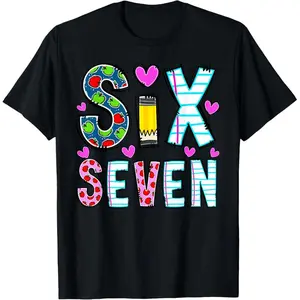 Funny Six Seven 6 7 Meme Teacher Design for Men Women Girls T-Shirt