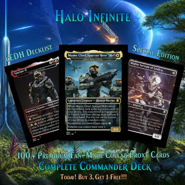 Halo Infinite Master Chief Custom MTG Proxy Deck - 100+ Cards Set