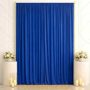 Spandex Backdrop Curtain Royal Blue 10ft x 14ft, 4-Way Stretch Wrinkle-Free Photo Booth Backdrop with Rod Pockets for Wedding & Events