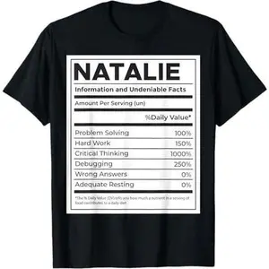 Natalie Nutrition Information, Problem Solving Hard Work T-Shirt