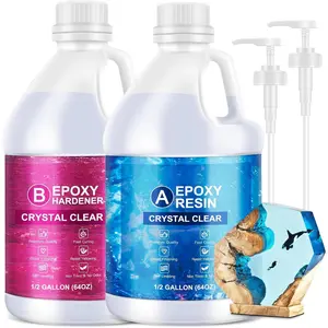 Clear Epoxy  Kit 1 Gallon Self-Leveling Coating and Casting , High-Gloss & Bubbles Free  and Hardener Kit for DIY Art, , Table Top, Molds,  1:1 Ratio