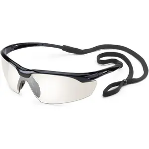 Gateway Safety  Black & Clear in & Out Mirror Conqueror Safety Glasses with Retainer