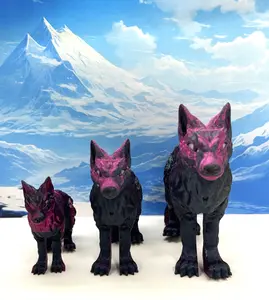 3pcs 3D Printed Wolf, Articulated Small Medium Large Wolf, Executive Desk Toy, Fidget ADHD/Autism Toy Set