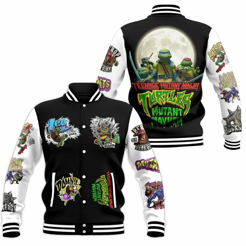 Trending Turtles Bomber Baseball Jacket, Cartoon Baseball Jacket, Movie Bomber Jacket, Comfortable Unisex Bomber, Trendy Jacket, Gift For Fan - Popula