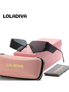 LOLADIVA Unisex Funky Chic Frameless Sunglasses Cool Looking Alien Sunglasses UV400
