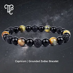 Viral Gen Z Trendy Must Have Jewelry, Natural Crystal Zodiac Beaded Bracelet, Daily Office Casual Outdoor Everyday Outfits, 12 Star Signs Spiritual Healing Lucky Fortune Charm, Astrology Healing Crystal Gift Accessory for Women