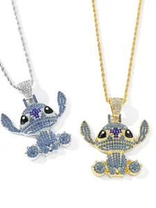New Fashion Trendy Jewelry Stewie Zircon Pendant Necklace, High-End Style Choker, Unique Personalized Design, Lockbone Chain