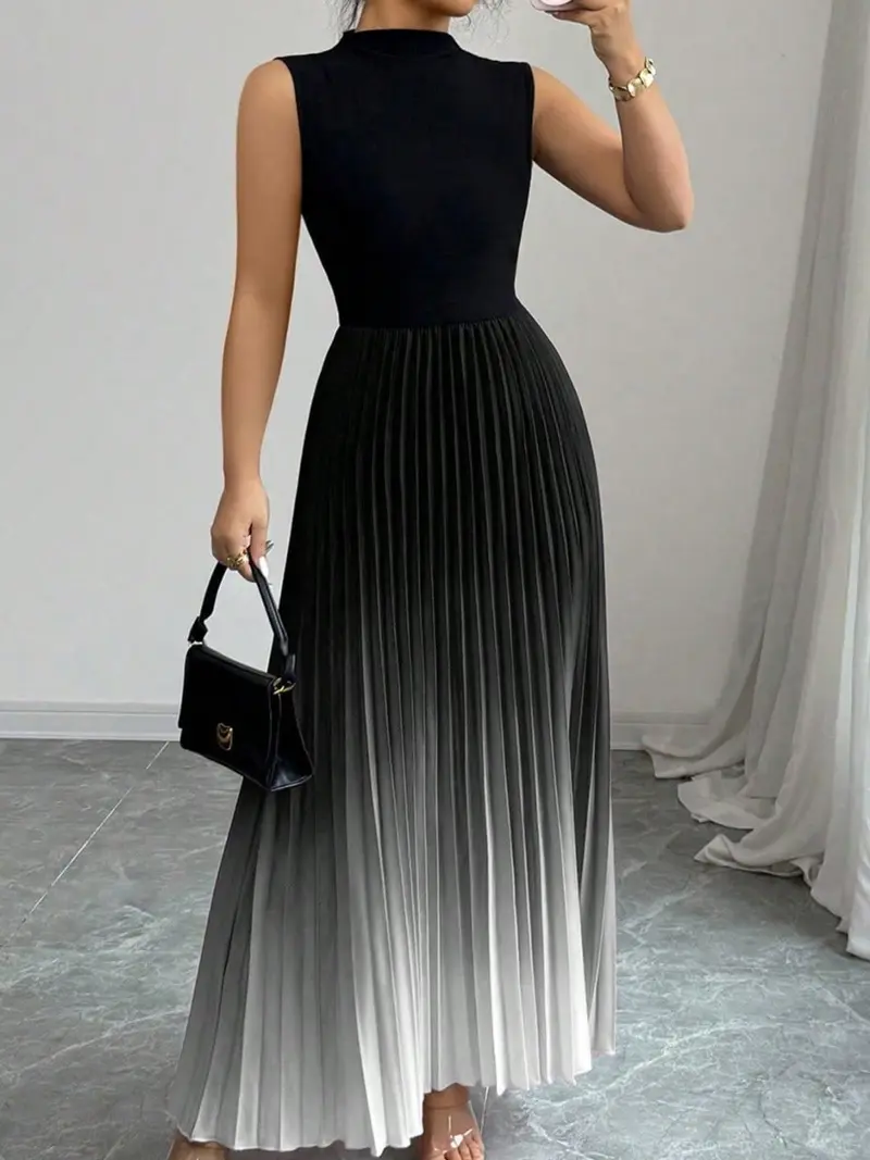 box pleat vest dress Lindsey Pleated Mini Black Vest Dress