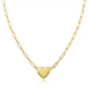 Heart Shape Pendant Magnetic Necklace for Women Dainty Fashion Layer Stacking Initials Choker Necklace