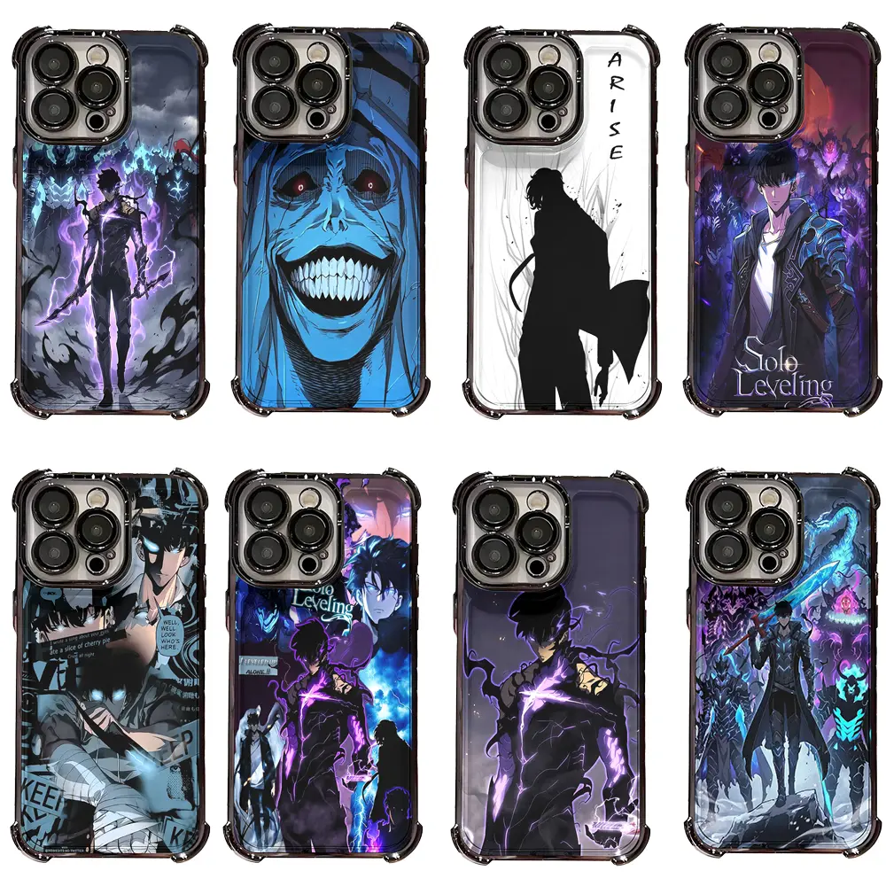 Solo Leveling Sung Jin-Woo Anti-Drop Shockproof Edge Cellphone Case - Eco-Friendly Multi-Materials Plastic Casing with Protection, Contemporary Art Accessory for iPhone 17,17 Air,16 Pro Max,15,14 Plus,13,12,11 Manhwa Devices
