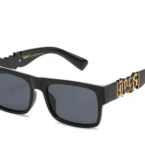 LOCS BIG LOGO Cutout Black/Gold Retro full frame Dark Lenses Gangster Hardcore Hip Hop Rapper sunglasses Polarized Wrap Around