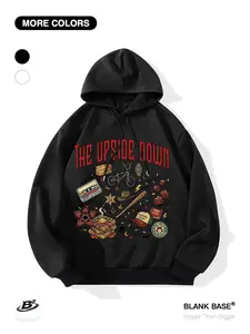 Stranger Things Classic Paper Cut Print Hoodie, Loose Fit Casual Breathable Sweatshirt, Unisex Sports Wear, Trendy