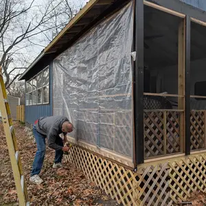 10 x 13ft Heavy-Duty Waterproof Clear Tarp with Grommets, Insect-Resistant,  Snowproof, Rainproof, Durable Transparent Rainproof Cover for Outdoor Garden, Patio, Chicken Coop, Greenhouse, Camping & Temporary Shelter, Burning Man