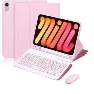 Mini Keyboard Case for iPad Mini, 1 Count Keyboard & 1 Count Mouse, Detachable with Pencil Holder for iPad Mini, Wireless Tablet Keyboard