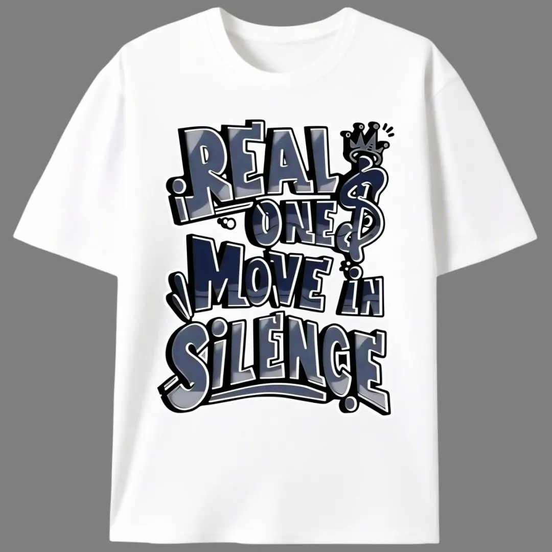 Men's 'Hustle' Print T-Shirt - 100% Cotton Short-Sleeve Round Neck Top, Hip Hop Streetwear Style with Slight Stretch