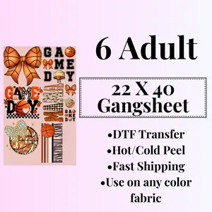 Basketball Gangsheet 22 X 40 - 6 Adult
