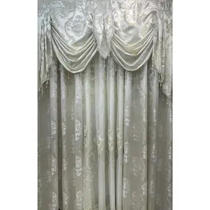 Luxury Mina Beige 5PC Curtain Set With Monalisa Embroidered Curtain