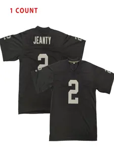 Men's Number 2 Embroidery American Football Jersey, Loose Casual Breathable Quick Drying Football Top, Men's Sportswear for Outdoor Activities, Athletic Tops