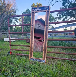 Full Length Framed Cowprint Mirror Full Length Framed Cowprint Mirror