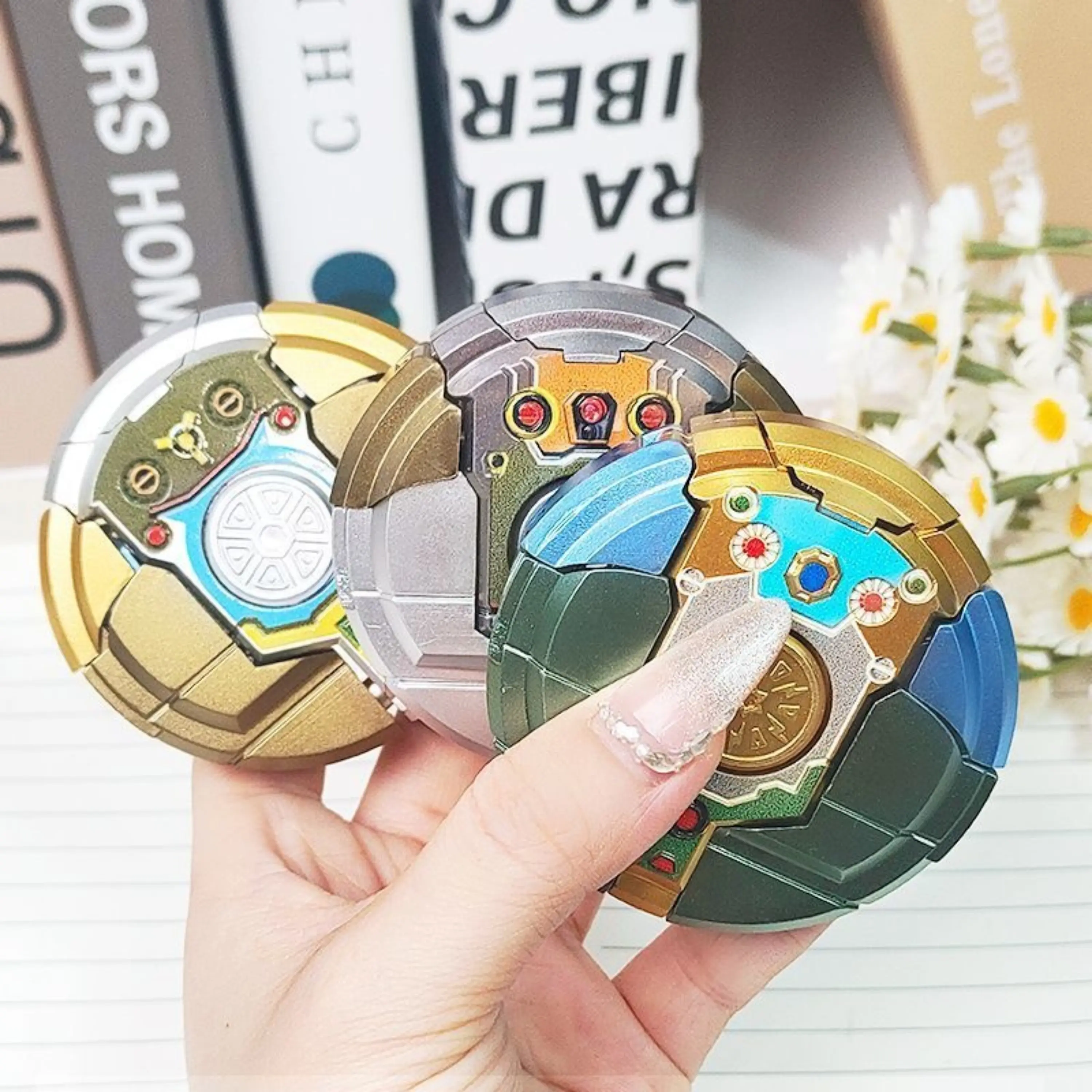Transforming Robot Fidget Spinner - 3 Randomly Shipped Styles, Sensory Stress Relief Toy for Teenagers, Party Favors, DIY Transforming Chain Action Figure Toy for Boys & Girls