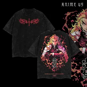 [COLLECTION] Hashira Demon Slayer T-Shirt - Kyojuro Rengoku, Giyu Tomioka, Tengen Uzui, Iguro Obanai, Gyomei Himejima, Mitsuri Kanroji -  Anime Double Printed Vintage Washed Tee Unisex Oversize Anime Manga Washed Heavyweight Cotton T-shirt
