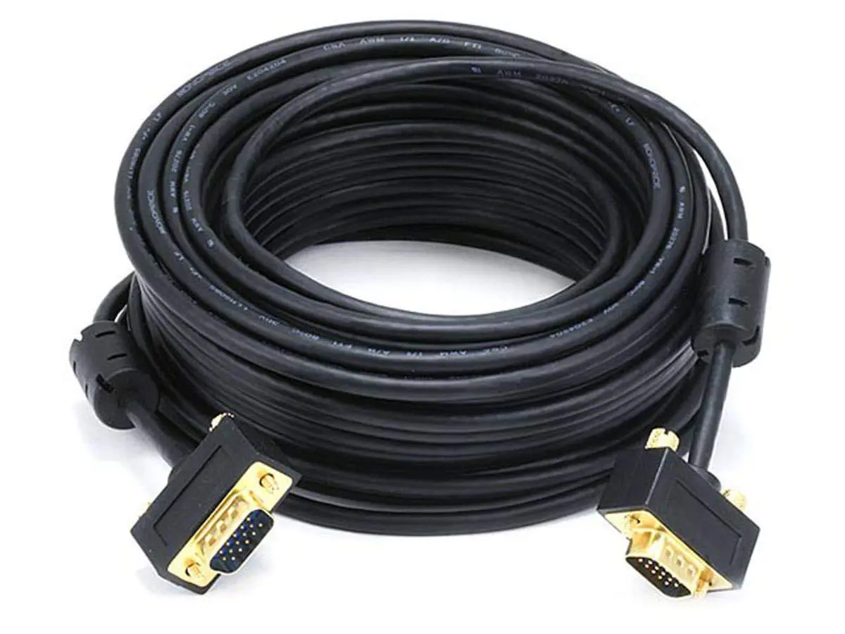 Monoprice 6365 50ft Ultra Slim SVGA Super VGA 30-32AWG M And M Monitor Cable