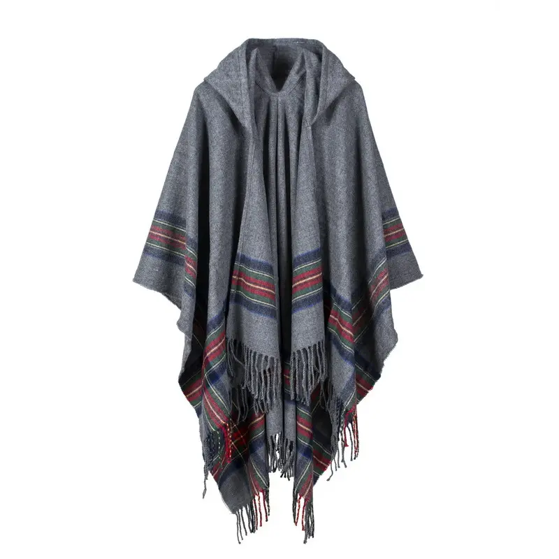 Scottish hooded cloak gray