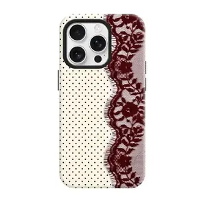 Magnatic for Iphone 16 , Vintage Lace Floral Phone Case for iPhone 17/16/15/14 Series - Aesthetic Protective Cover with Retro Charm