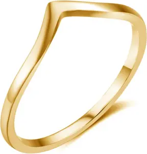 Stainless Steel V Shaped Wedding Band Engagement Promise Ring for Women Pointed Chevron Classical Simple Plain Statement Ring