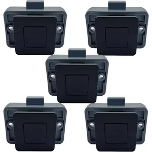 RV Cabinet Locks, Push Button, Square Cabinet Latch for RV Motorhome Truck Caravan Van Yacht Boat Marine, Cupboard Knob RV Cabinet Latches (Black 5PC)
