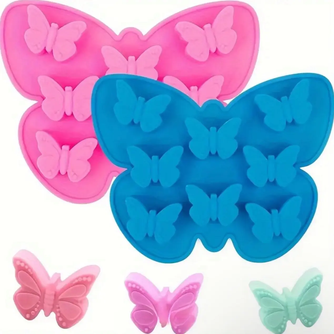 Silicone Butterfly Ice Cube Tray Mold for Soap Making, Bath Bombs, Wax Melts, and Baking - Perfect for Home Use Drinkware
