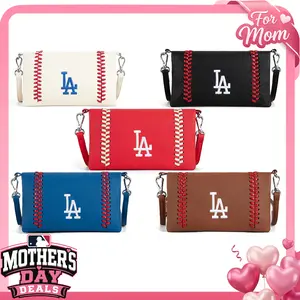 MLB Crossbody Bag for Women, Lightweight Leather Satchel with Team Logo Design & Baseball Stitching, Card Holder Wallet & Handbag for Game Day, Casual Fan Gear, Party, Holiday & Daily Use, 106