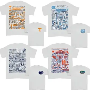 Custom University Hand Sketched Graphic T-Shirt, Ash Grey College Game Day Tee, Vintage Campus Fan Shirt, Unisex Sports Top, MB